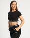 Bubble Banded Top - Black