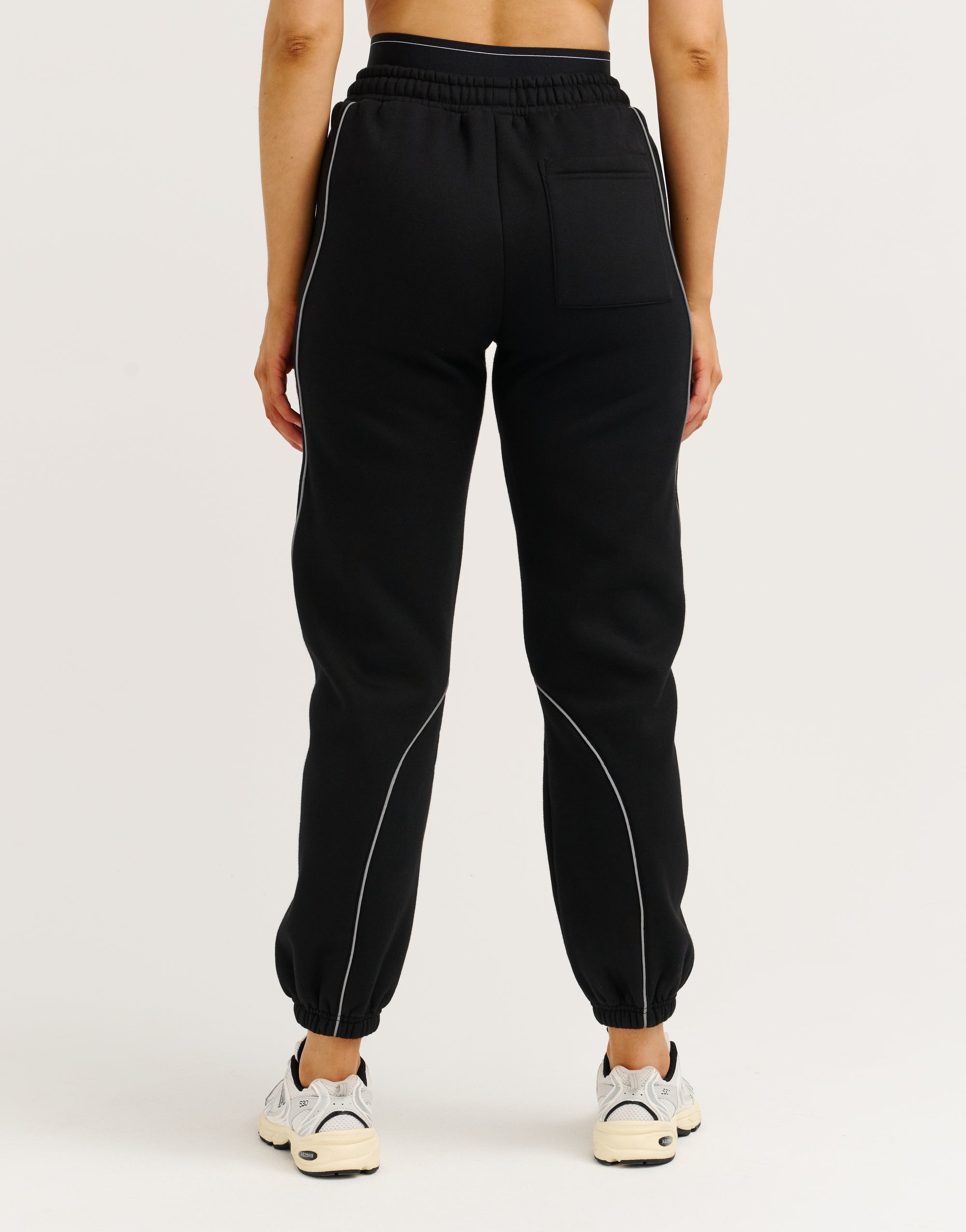 Elemental Layered Jogger Sweatpants - Black/White