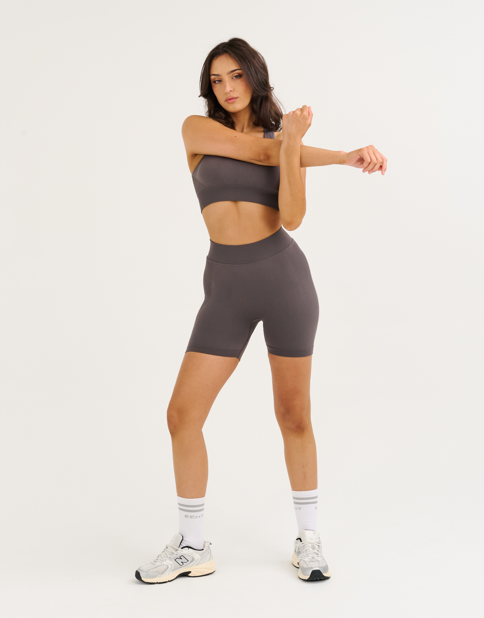 Arise Essential Mid-Waist Shorts V2 - Slate Grey