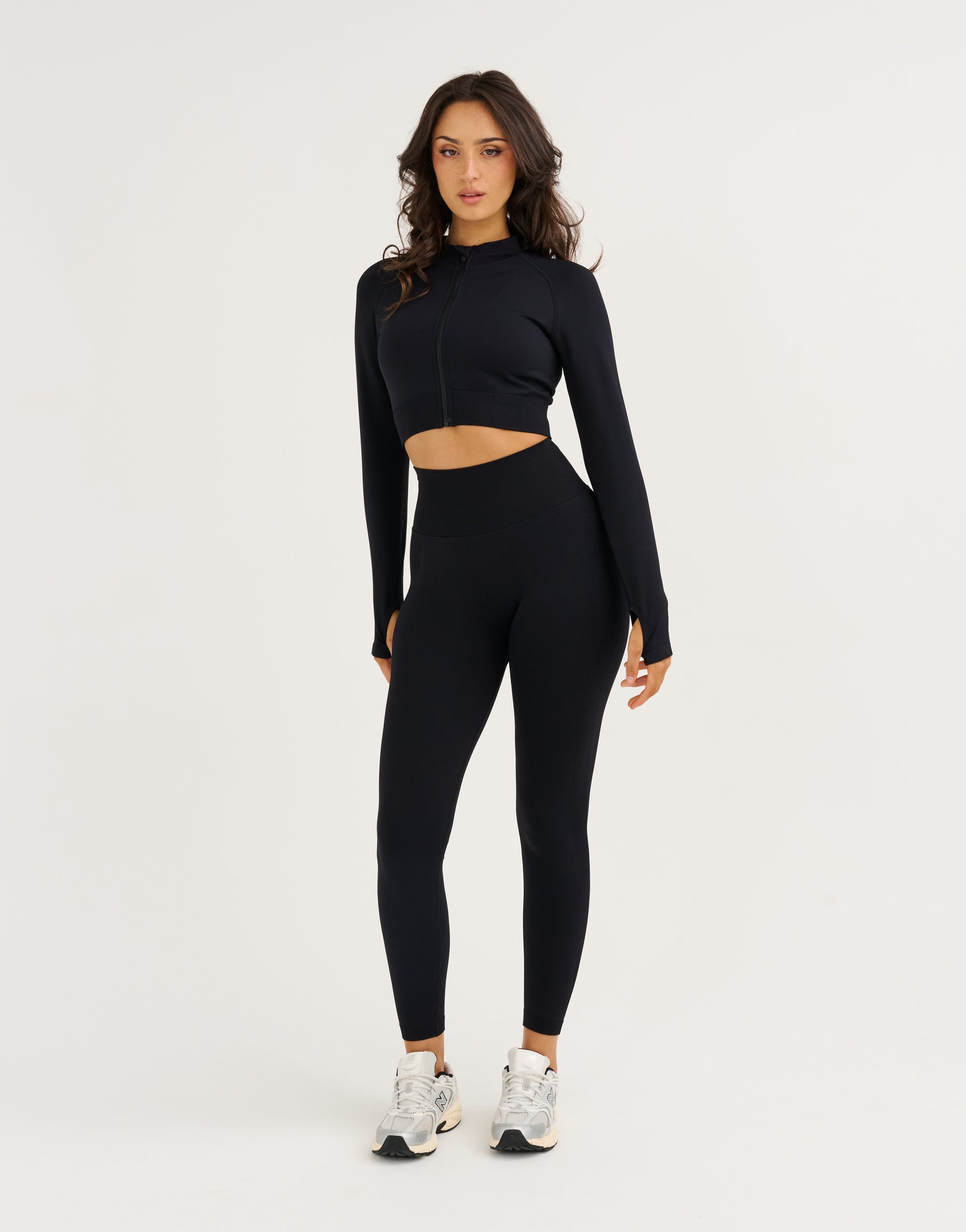 Arise Essential Zip-Up Long Sleeve - Stealth Black