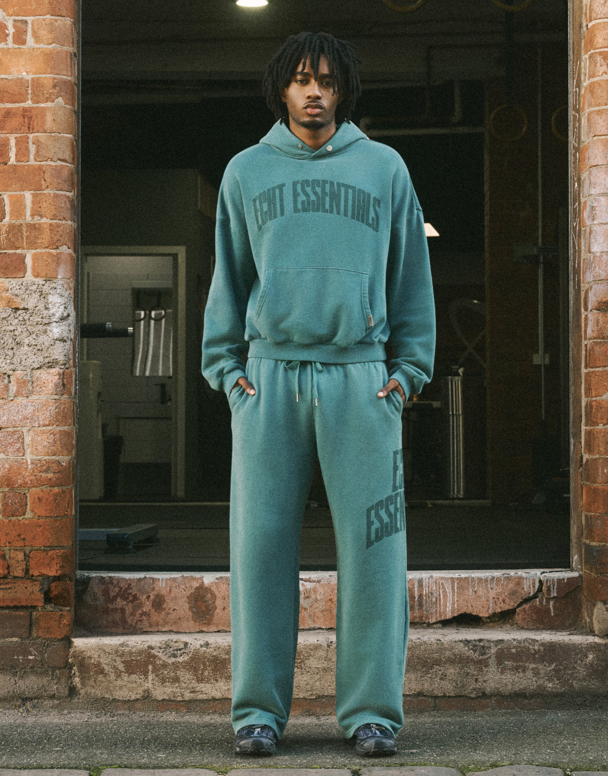 College Combed Fleece Wide Leg Sweatpant - Teal