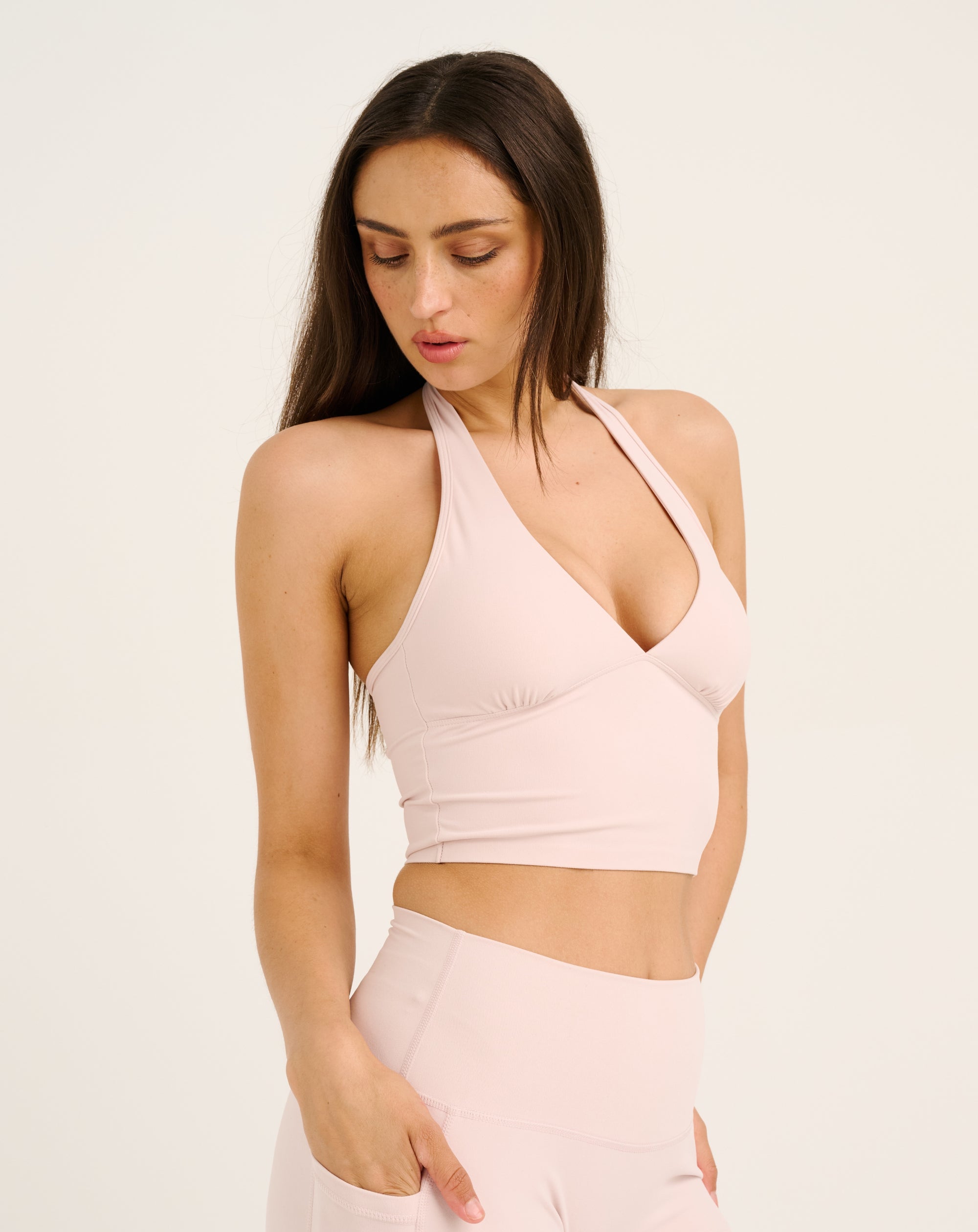Lycra Halter Tank - Mauve