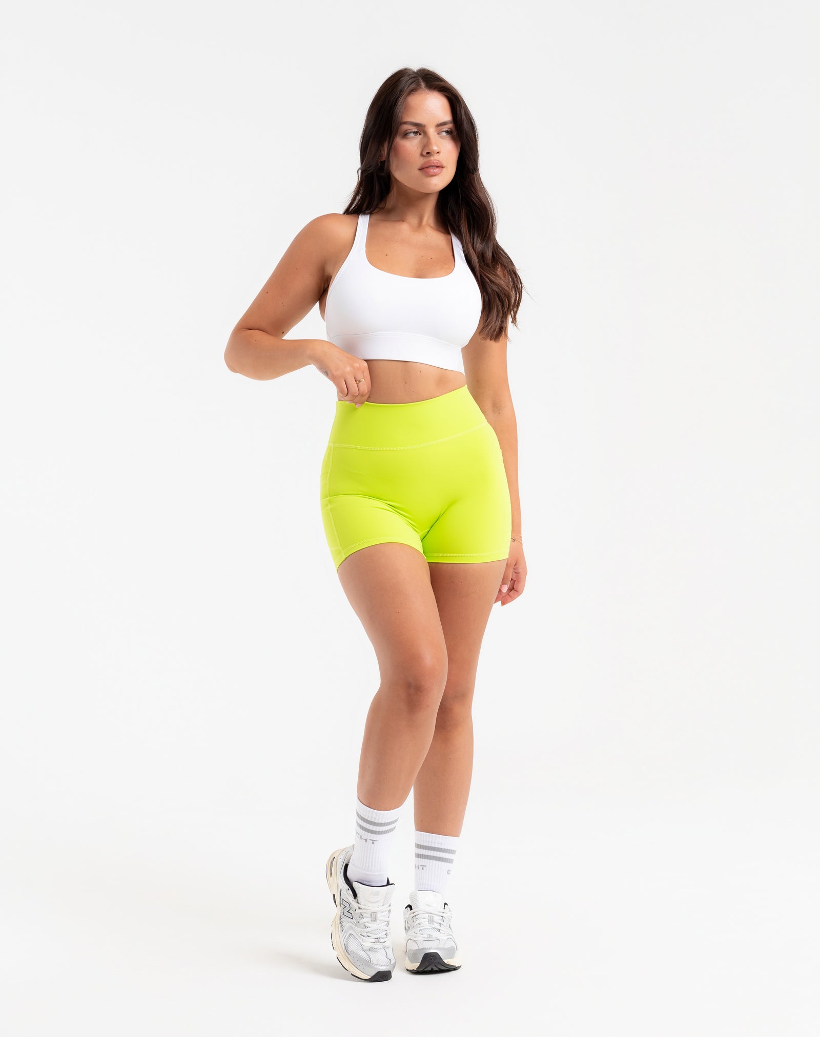 Ascend Pocket Shorts 4" - Lime Green