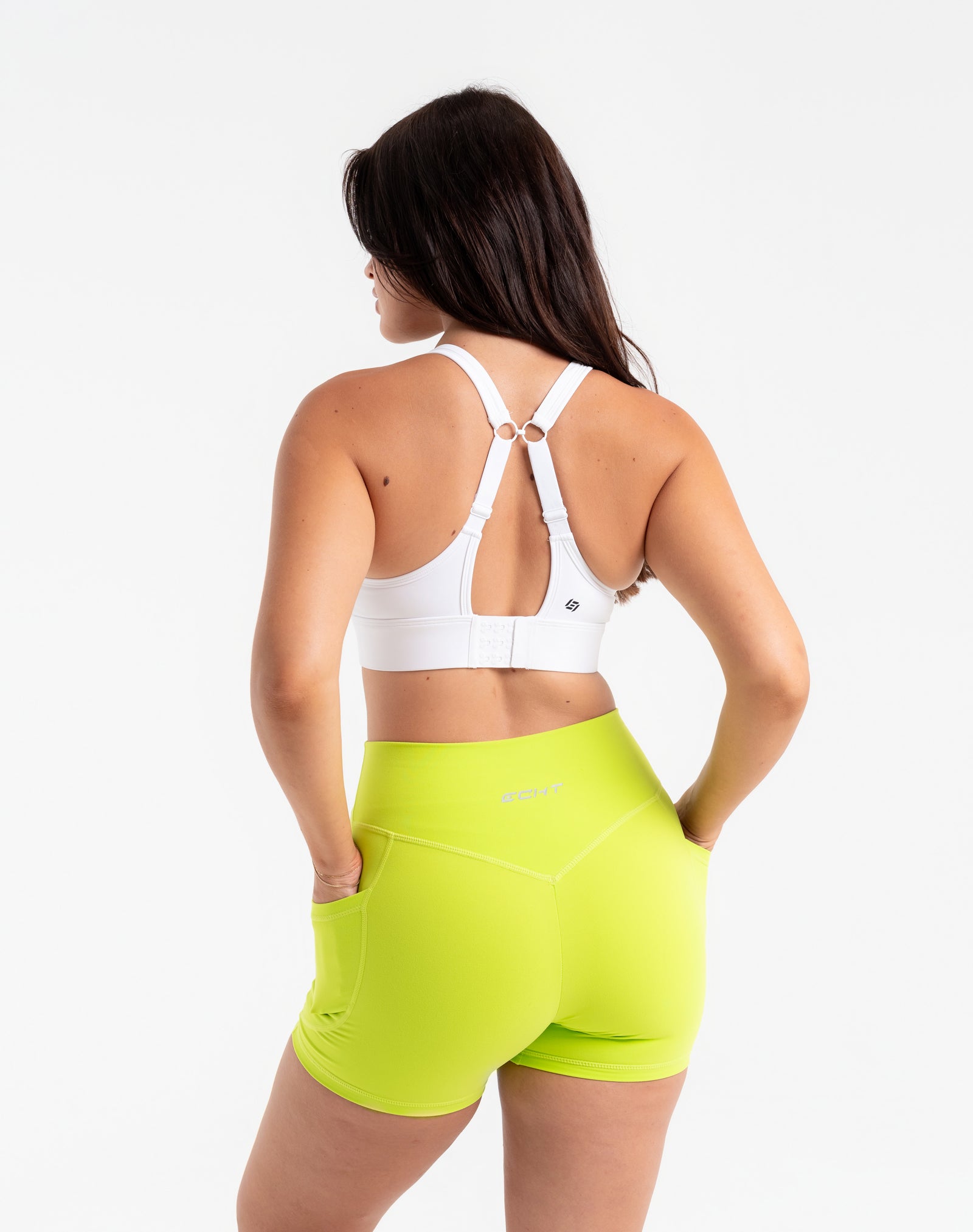 Ascend Pocket Shorts 4" - Lime Green