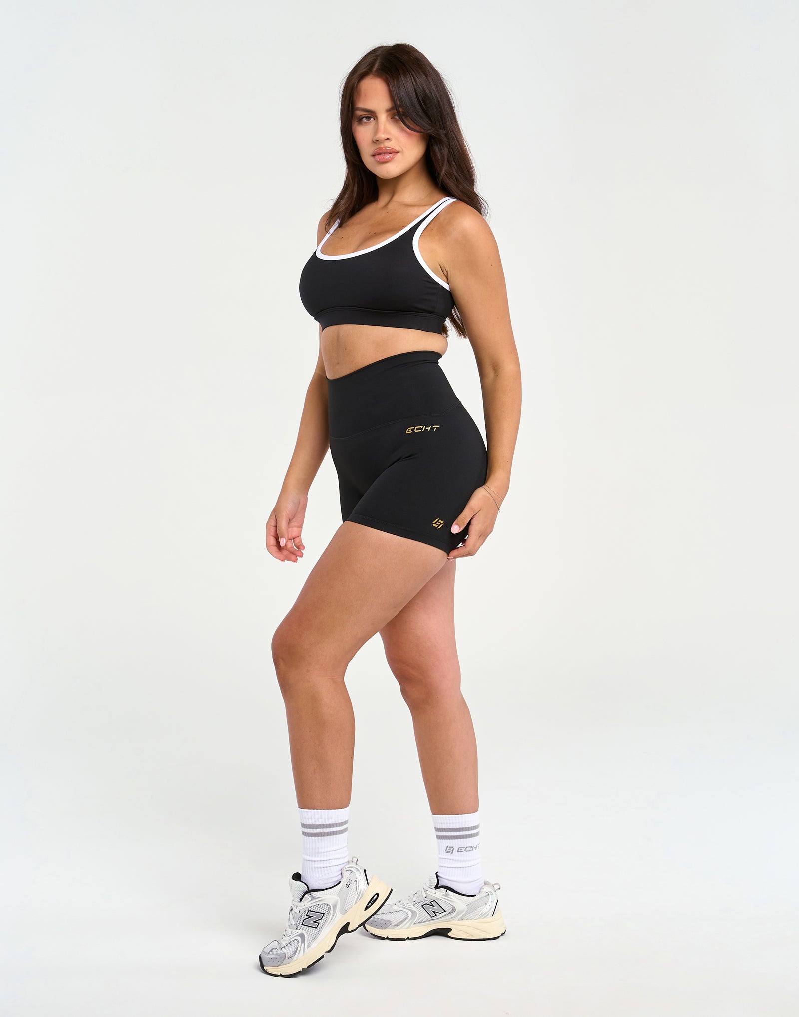 Asymmetric Sports Bra - Black