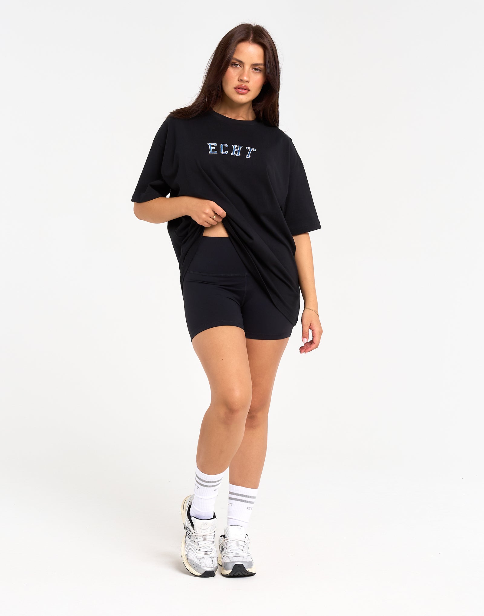 College Oversize Tee - Black