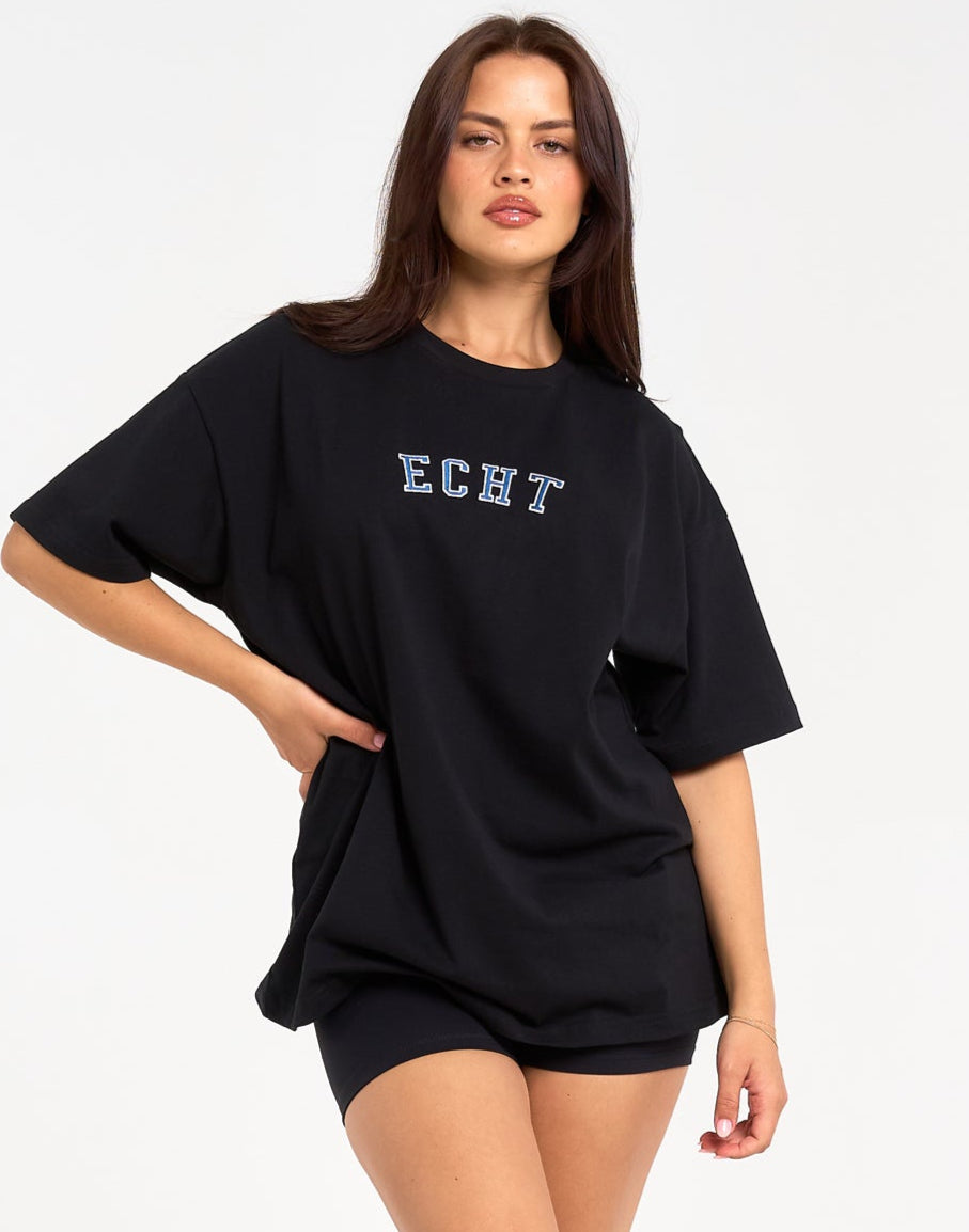 College Oversize Tee - Black