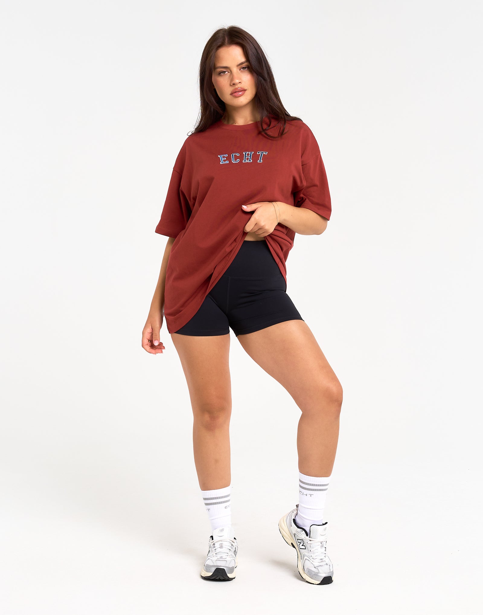 College Oversize Tee - Brown