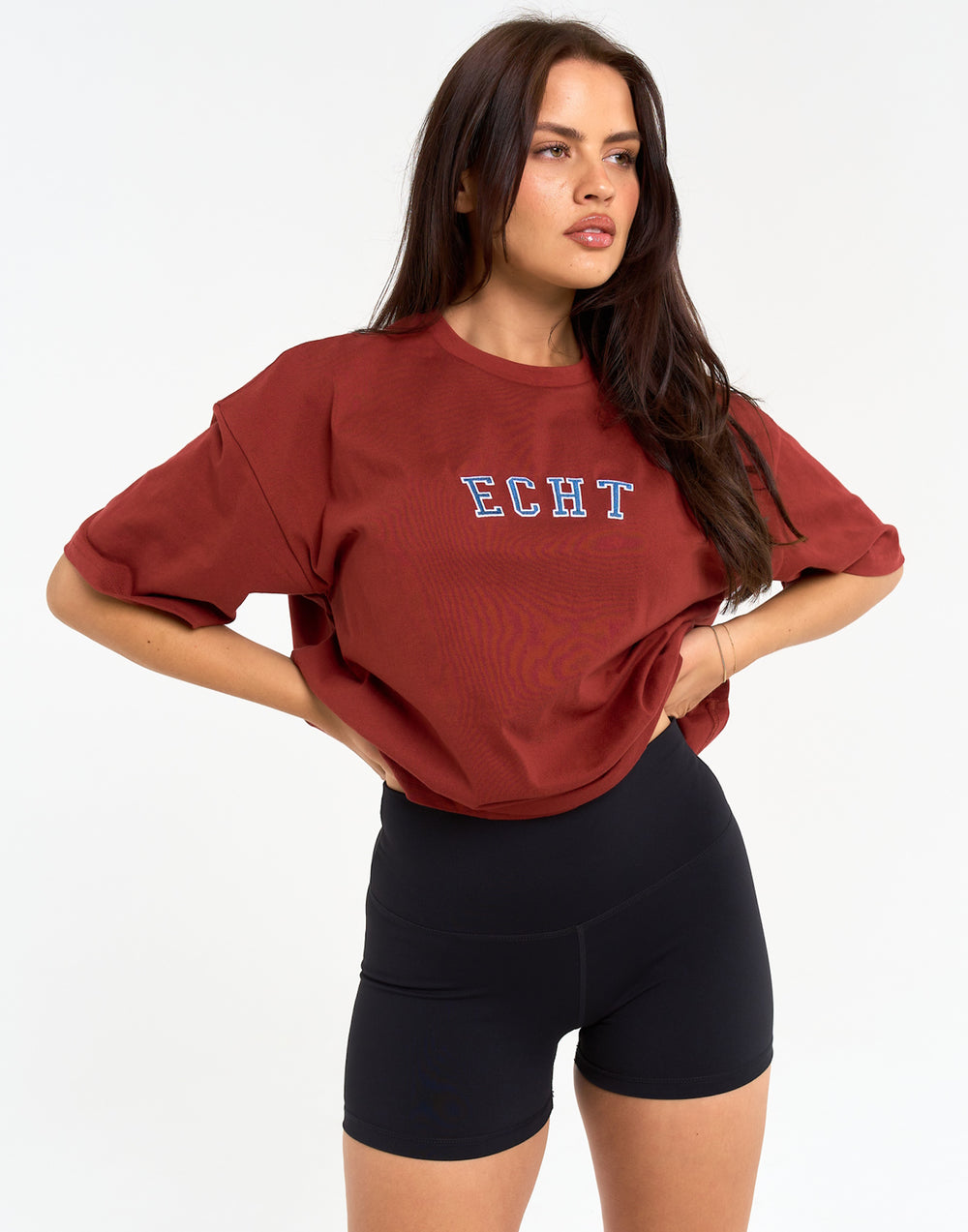 College Oversize Tee - Brown