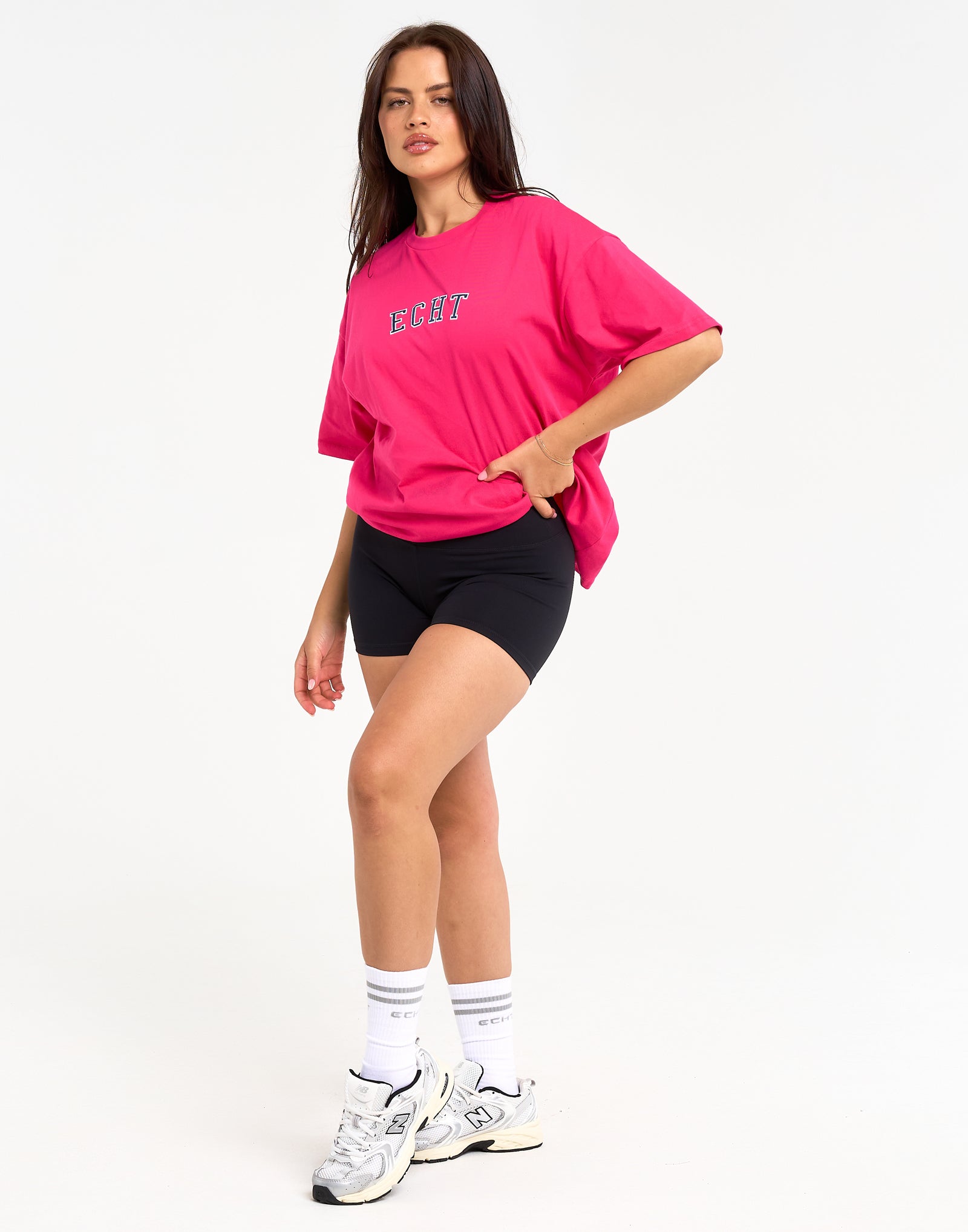 College Oversize Tee - Pink