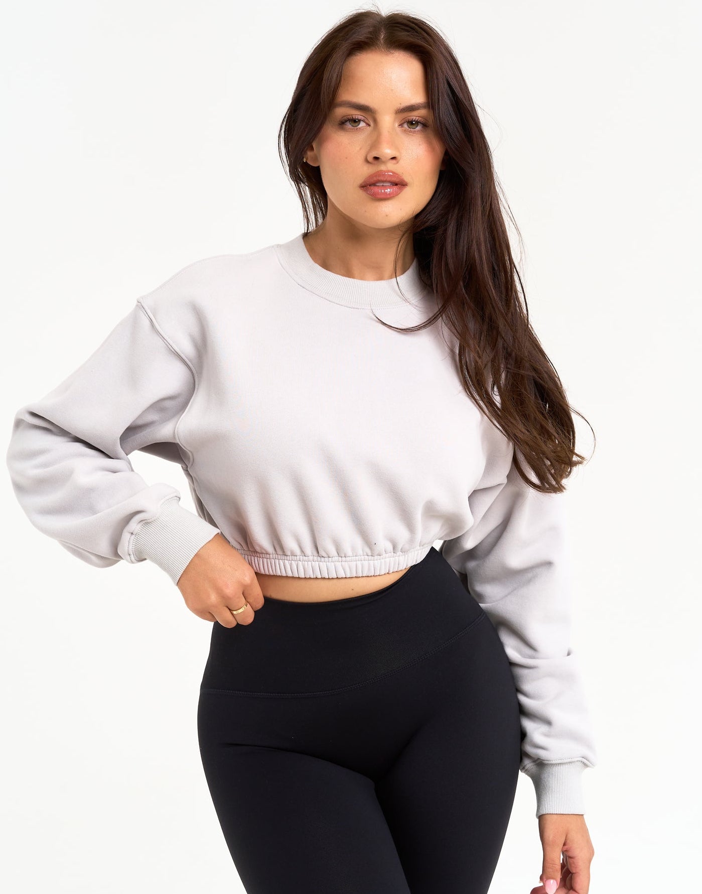 Esteem Cropped Sweater - Micro Grey