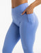 Flare Pocket Leggings - Hydrangea Blue