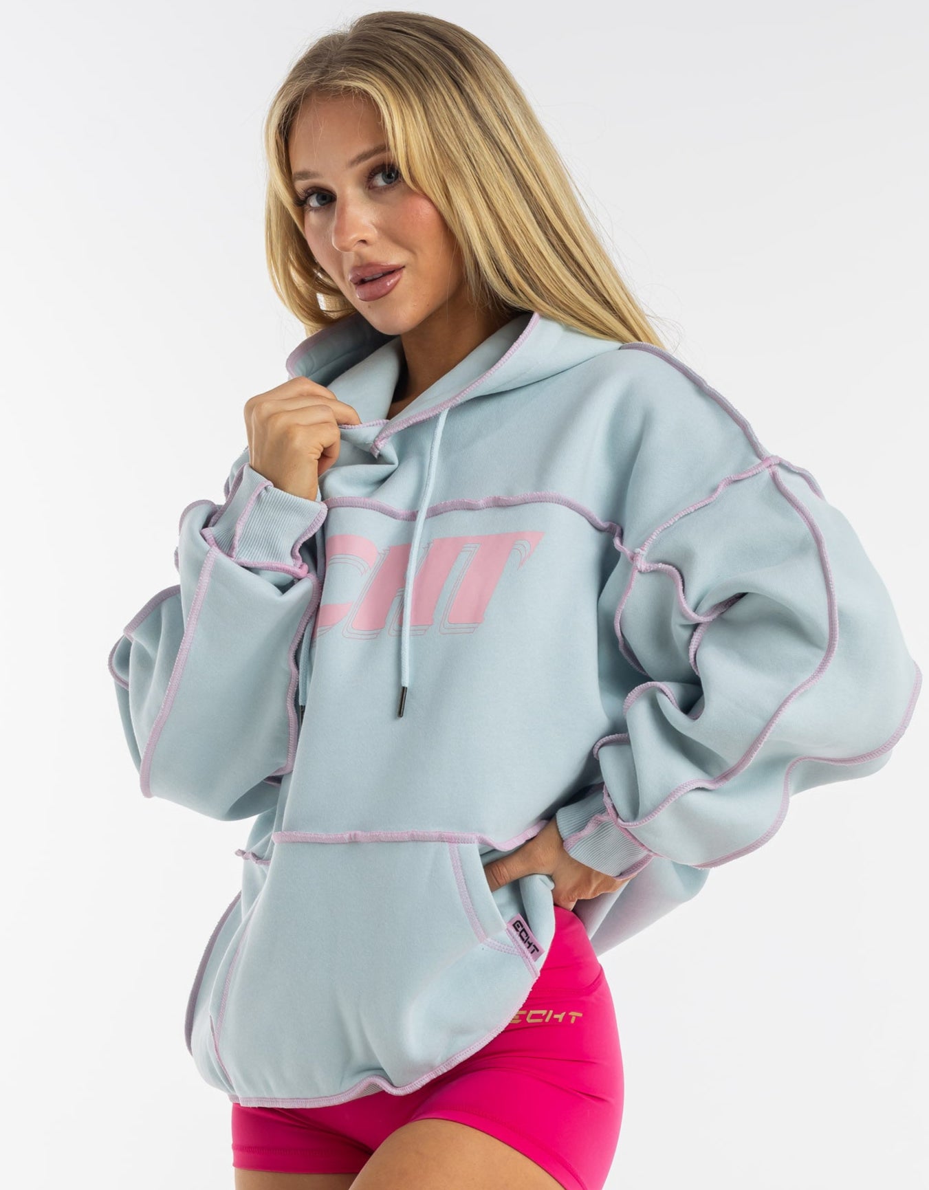 Hoodie ECHT Femme S (AU 8) – Marron, Coton/polyester, Sportswear, Poches