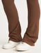Flare Ribbed Leggings - Chestnut Brown