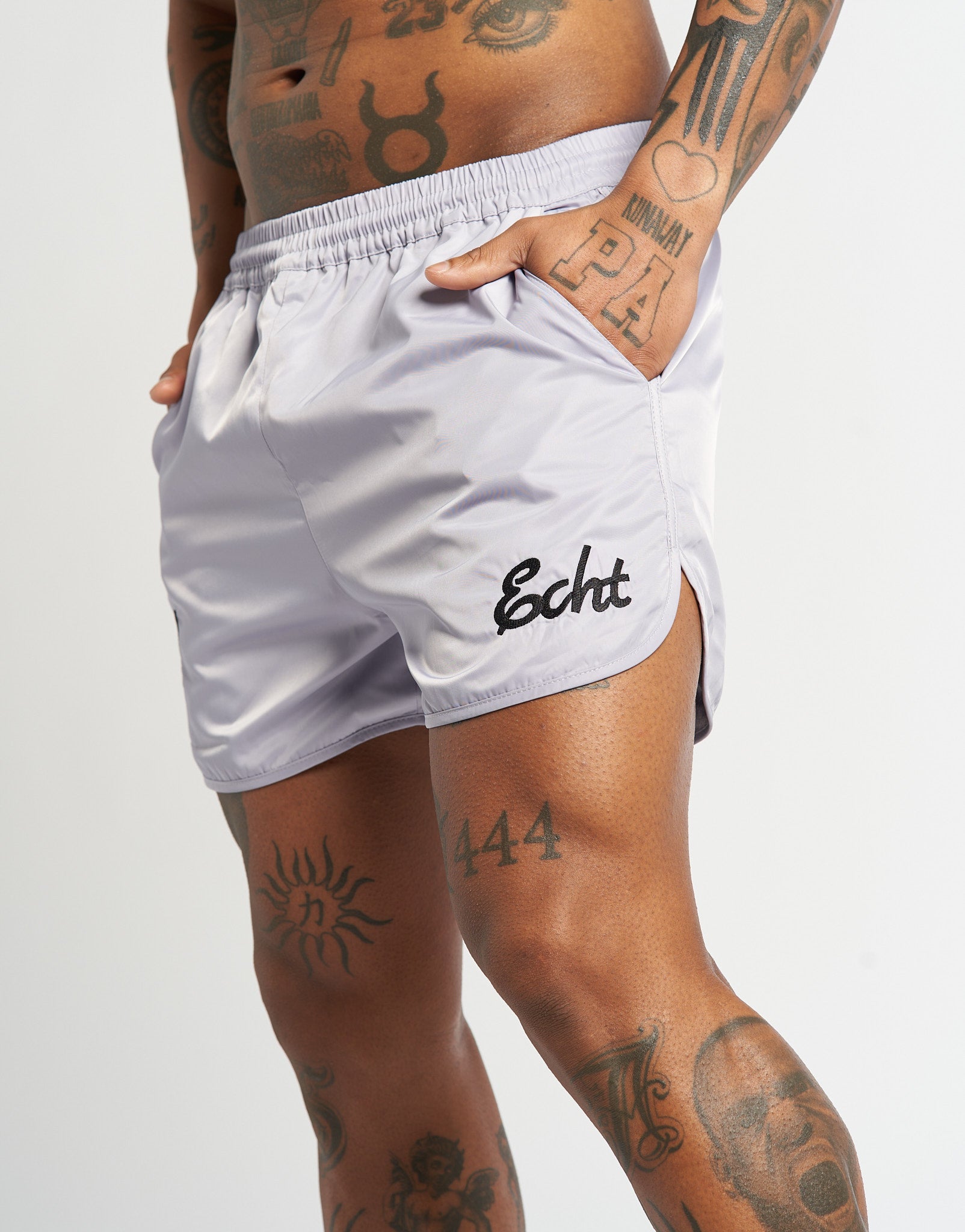 Script Shorts Shop Light Grey Shorts ECHT