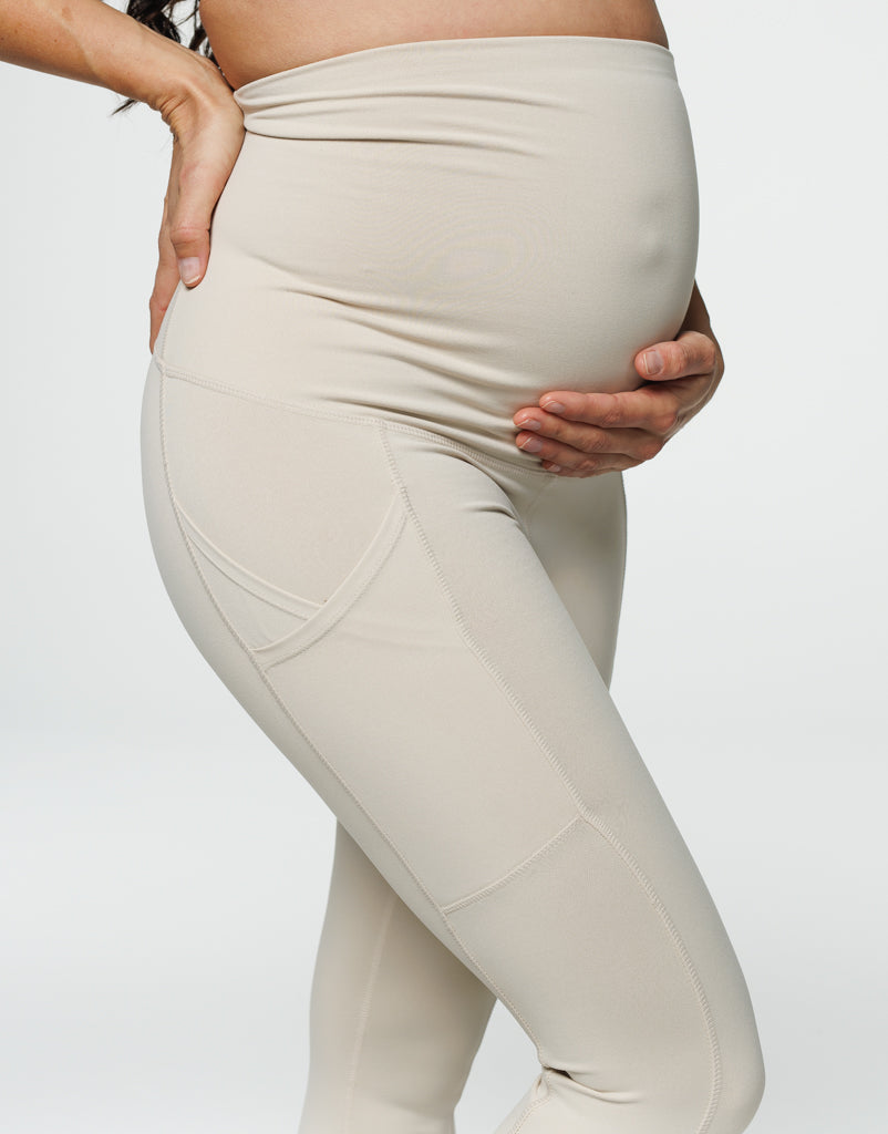 Maternity Pocket Leggings - Oatmeal