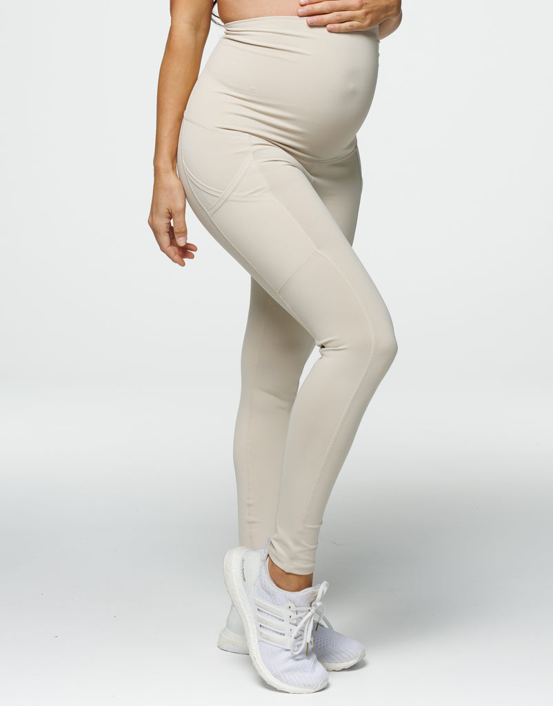 Maternity Pocket Leggings - Oatmeal