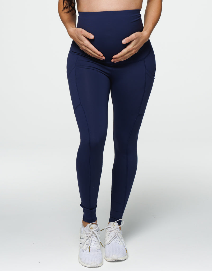 Maternity Pocket Leggings - Navy Blue