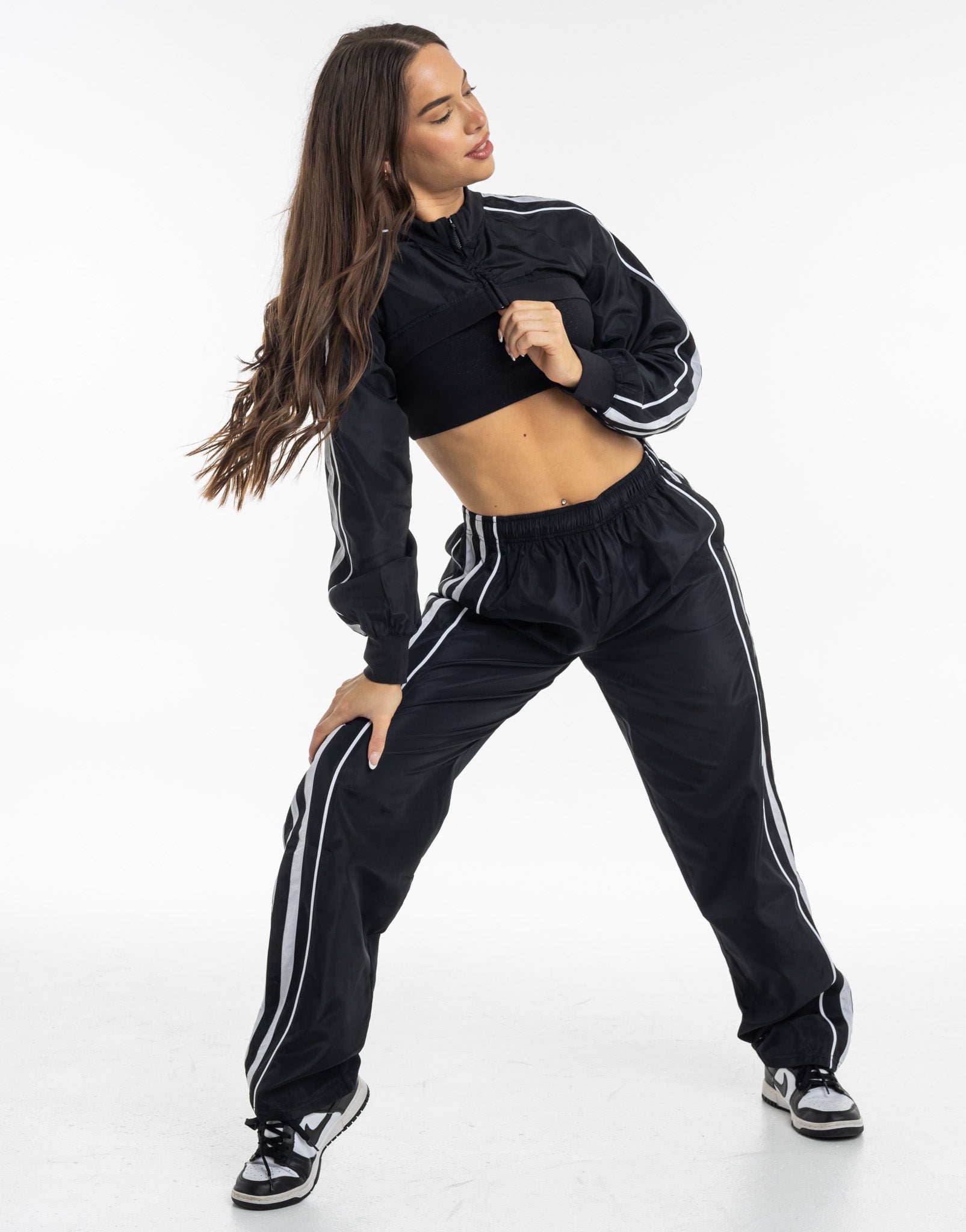 Y2K Retro Speed Jacket in Black | Vintage-Inspired Track Jacket