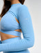 Echt Ribbed High Cut Long Sleeve - Process Blue