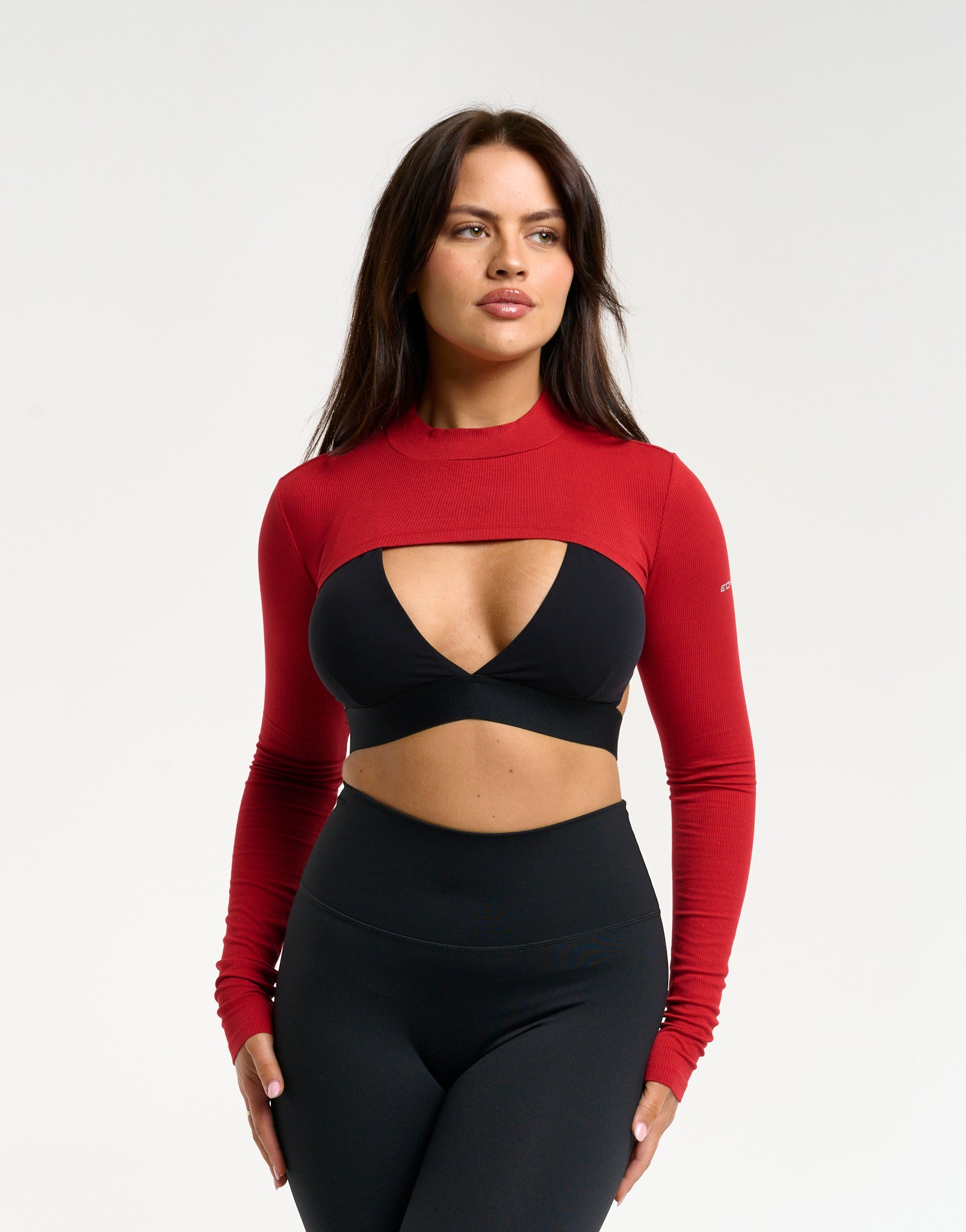 Echt Ribbed High Cut Long Sleeve - Scarlet Red