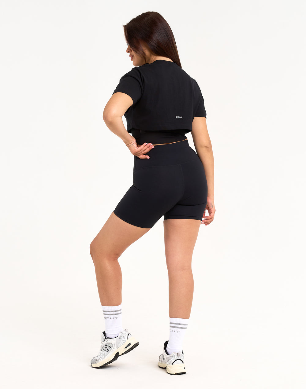 Layered Cropped Tee - Black
