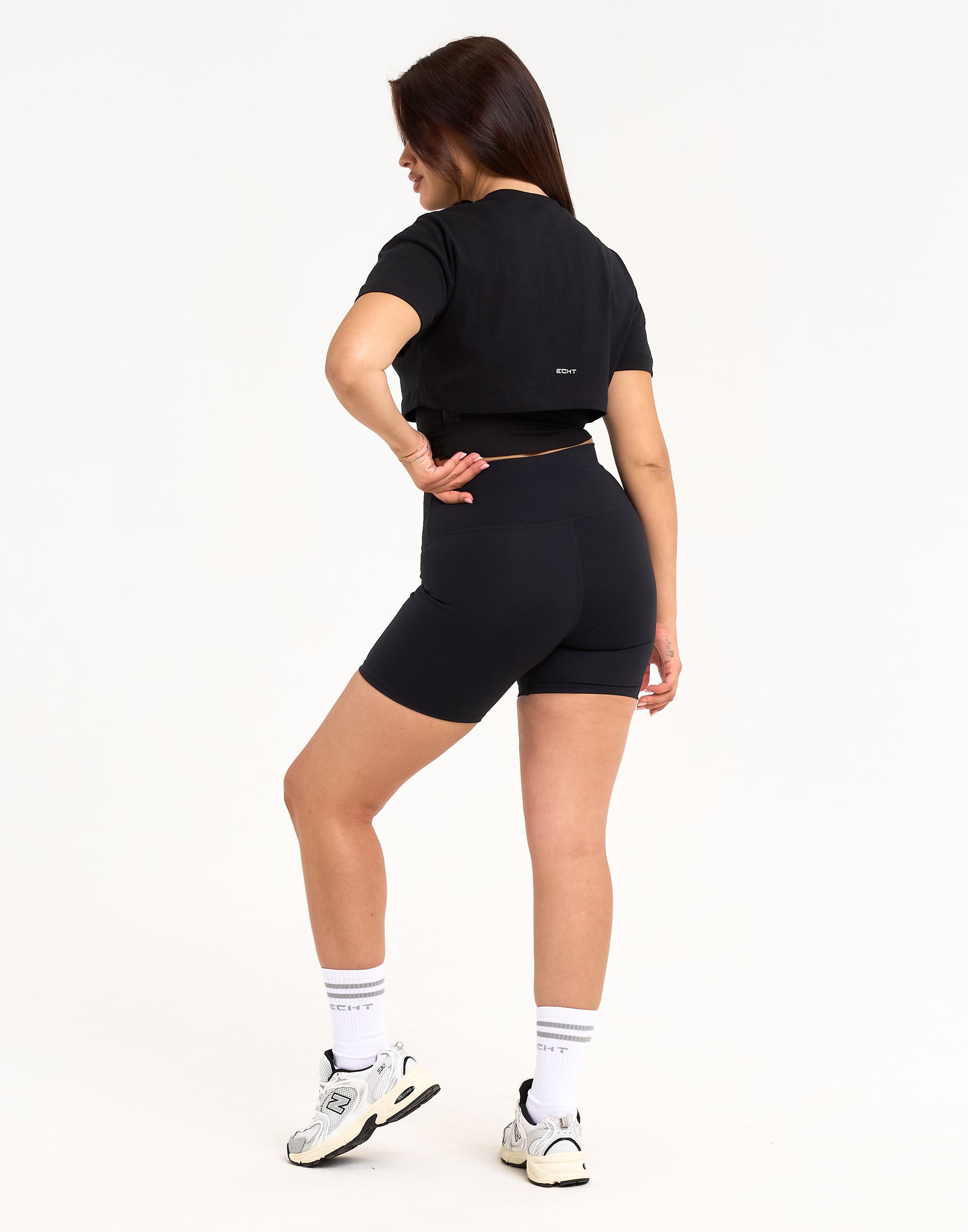Layered Cropped Tee - Black