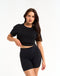 Layered Cropped Tee - Black