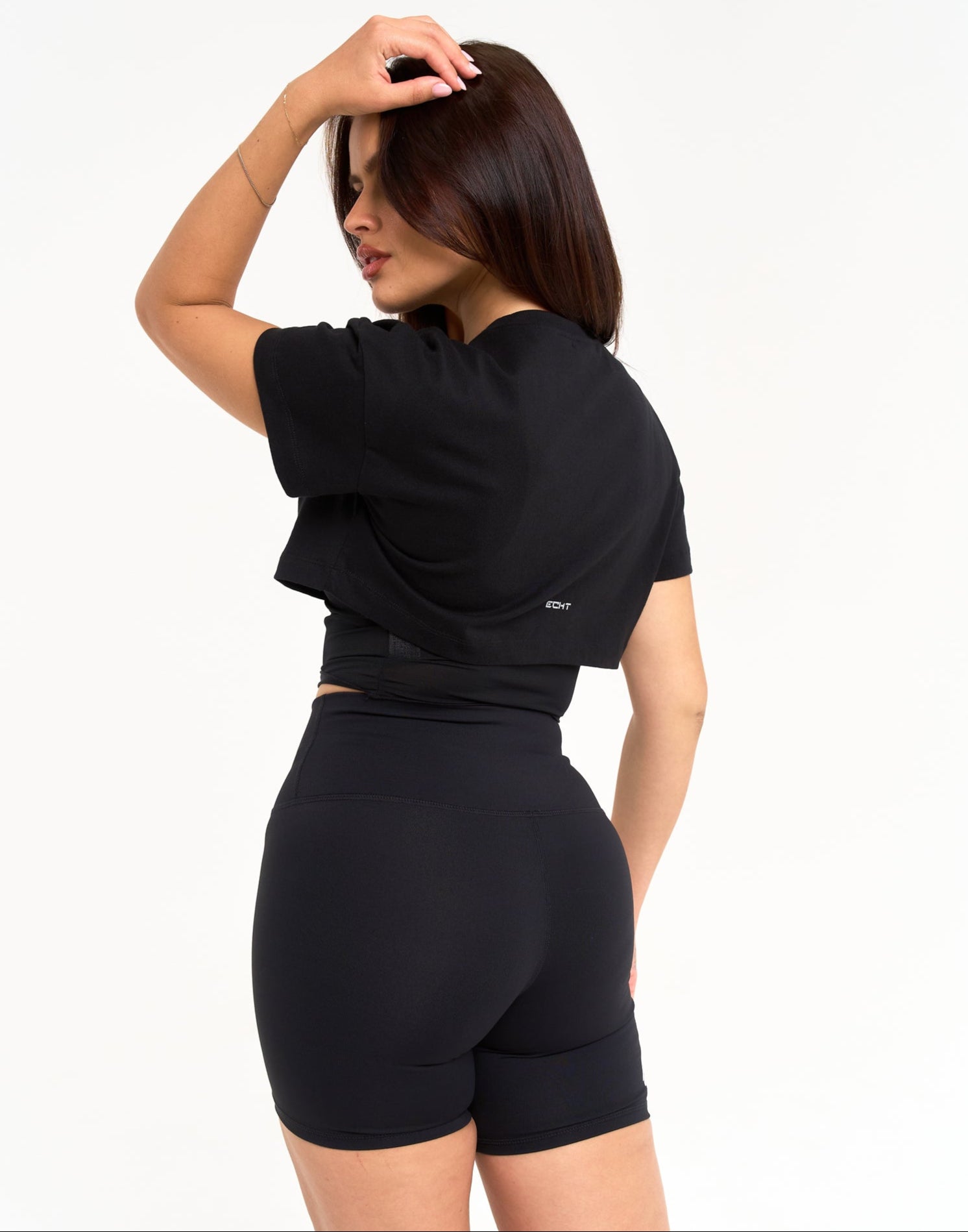 Layered Cropped Tee - Black