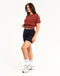 Layered Cropped Tee - Brown