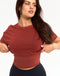 Layered Cropped Tee - Brown