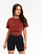 Layered Cropped Tee - Brown
