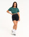 Layered Cropped Tee - Green