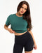 Layered Cropped Tee - Green