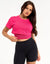 Layered Cropped Tee - Pink