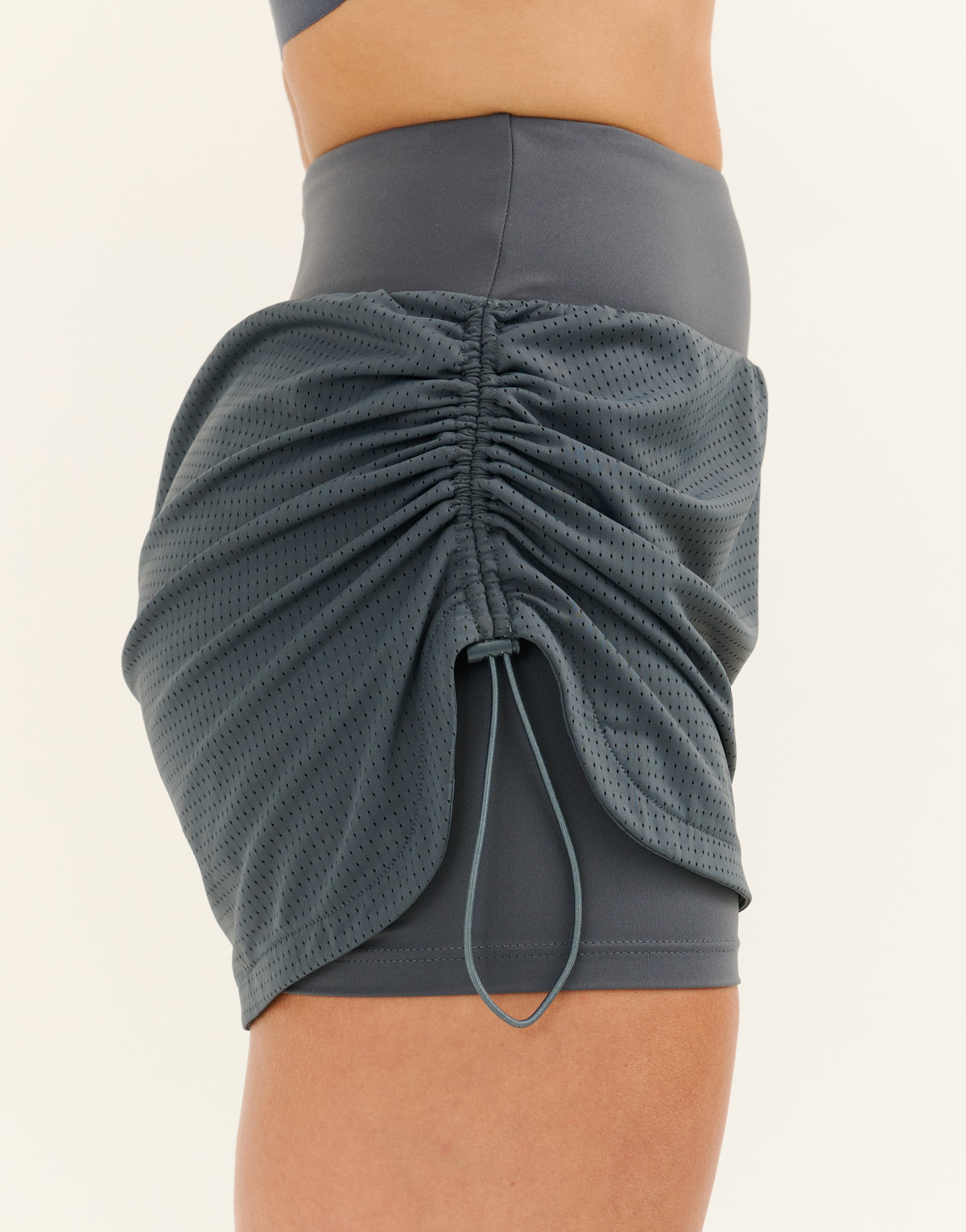 Nova Ruched Running Shorts - Storm Grey