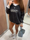 Club V Neck Sweatshirt - Black