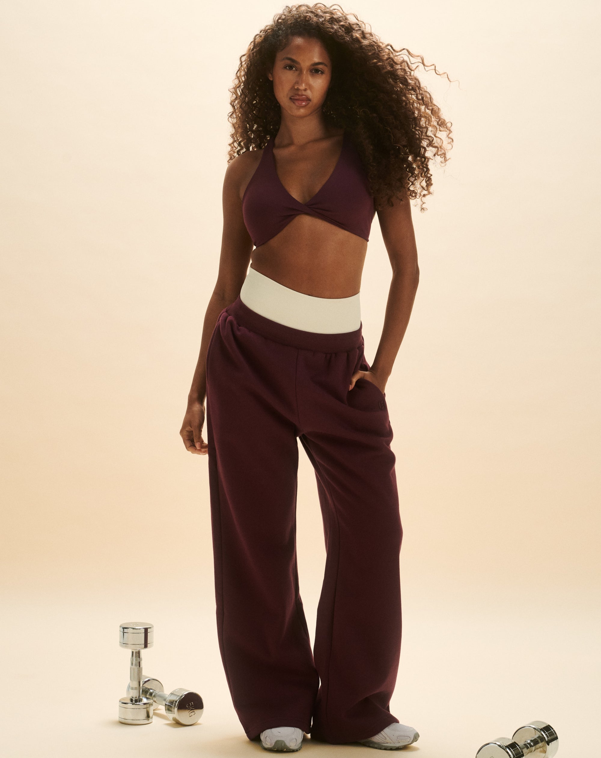 Elemental Wide Leg Sweatpants - Blackberry