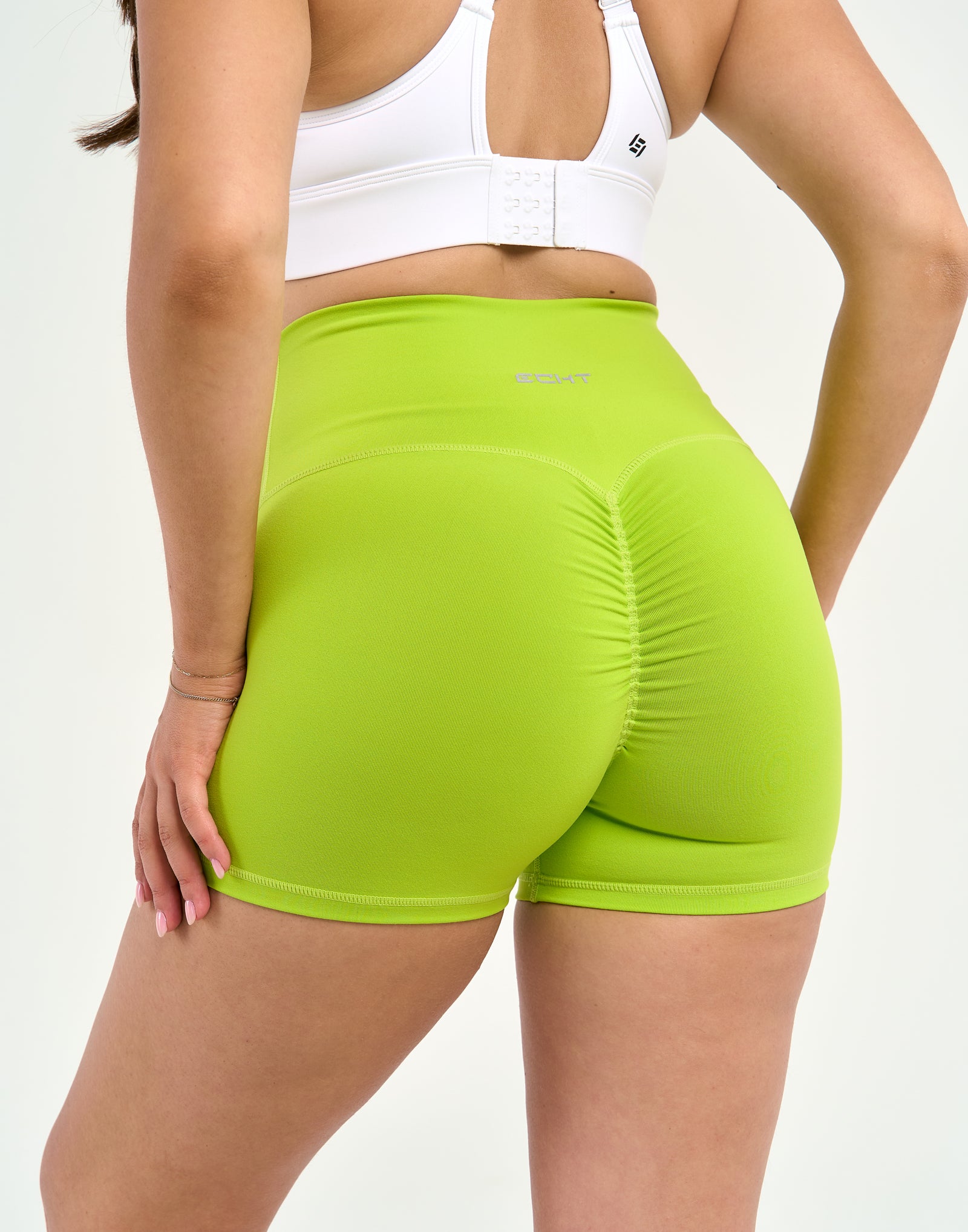 Echt Force Scrunch Shorts - Lime Green