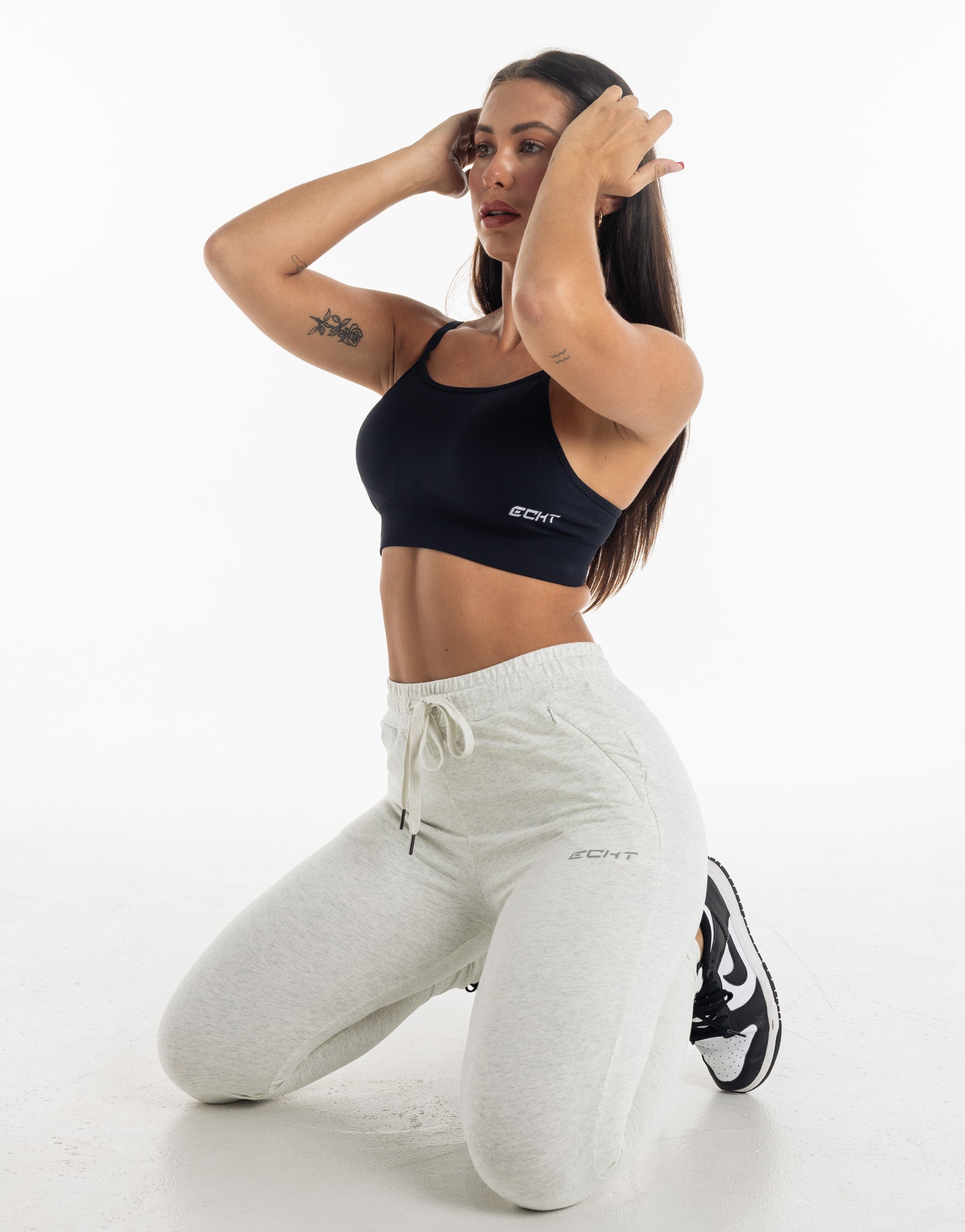 Ladies Tapered Joggers V2 - Heather Grey
