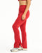 Snap Flare Leggings - Scarlet Red