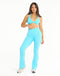 Snap Flare Leggings - Baby Blue