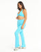 Snap Flare Leggings - Baby Blue