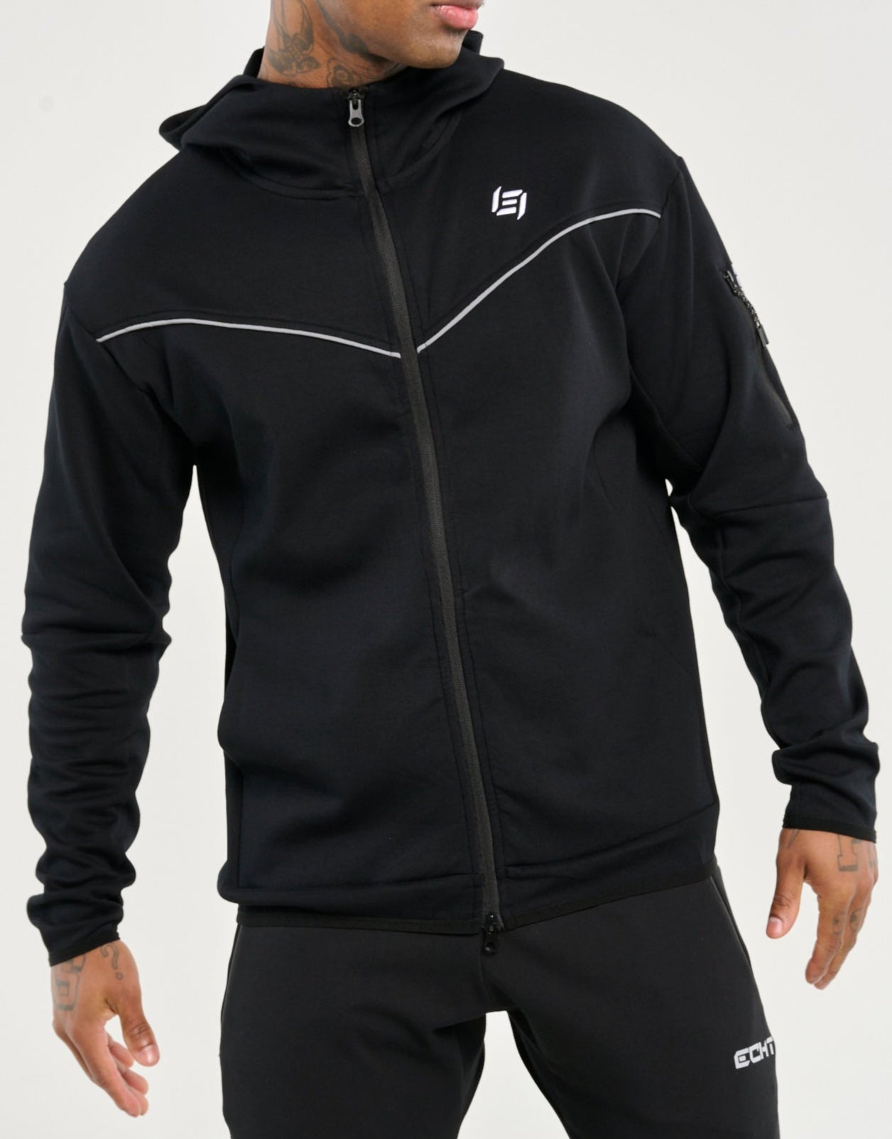 Echt Tech Zip-Up Hoodie - Black