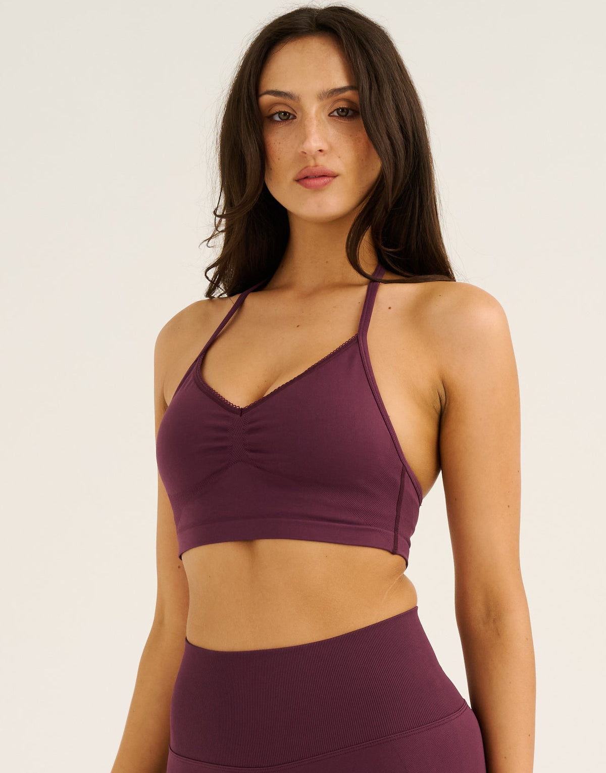 Pulse Halter Sports Bra - Blackberry