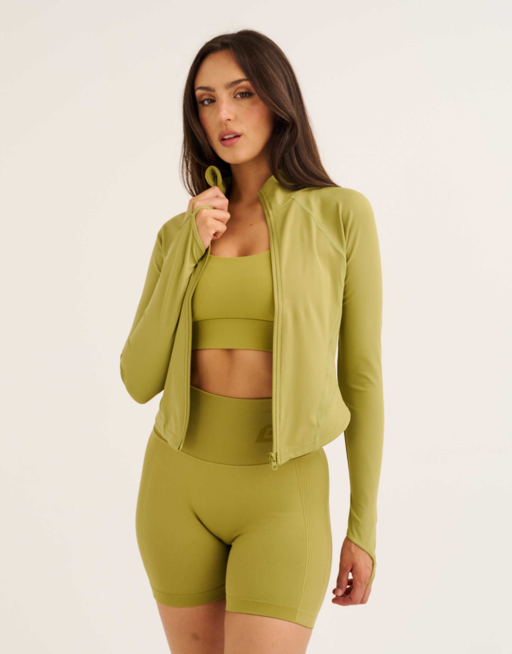 Athlete Crop Jacket - Olive