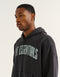 College Combed Fleece Zip-Up Hoodie - Phantom Black