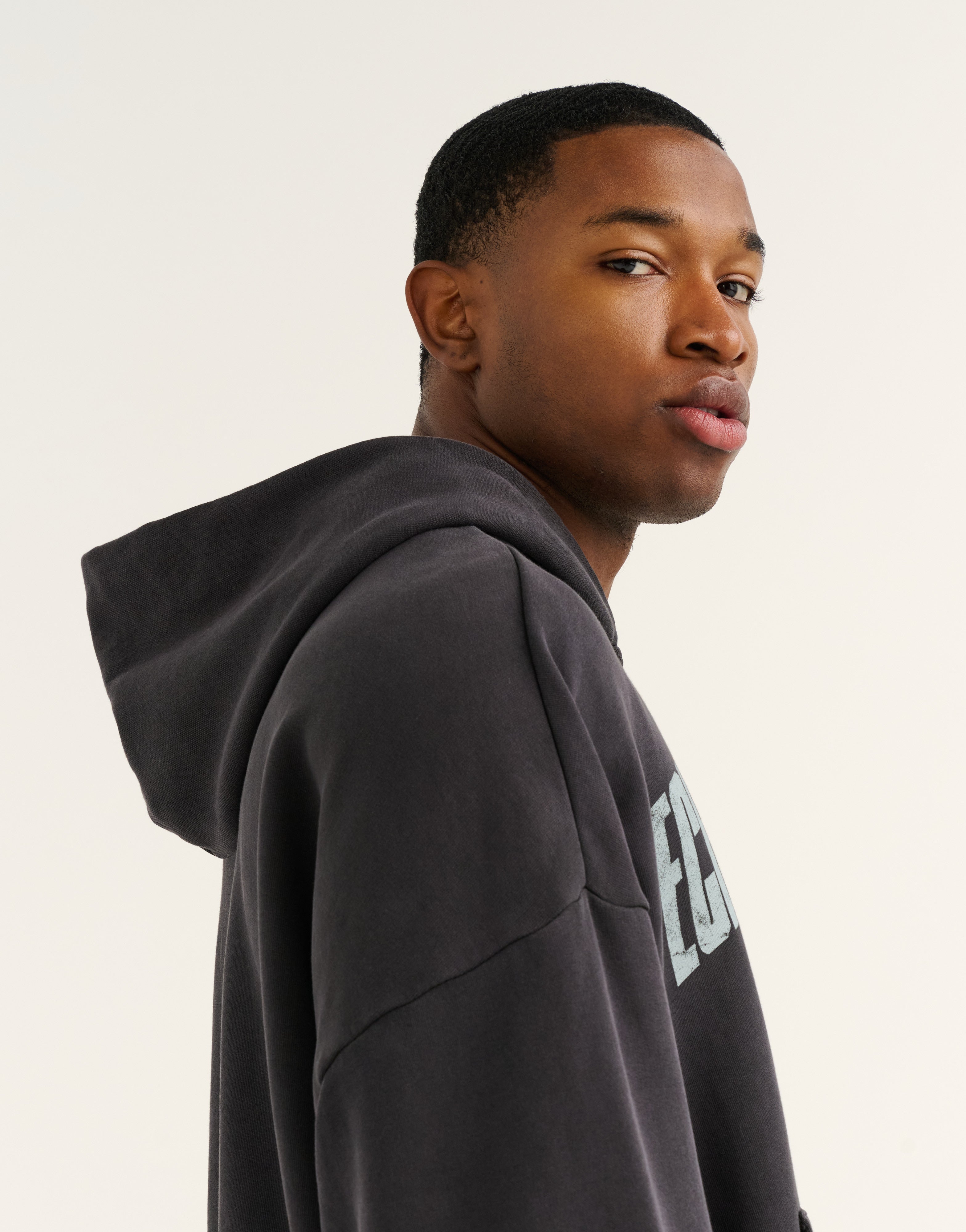 College Combed Fleece Zip-Up Hoodie - Phantom Black