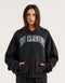 College Combed Fleece Zip-Up Hoodie - Phantom Black