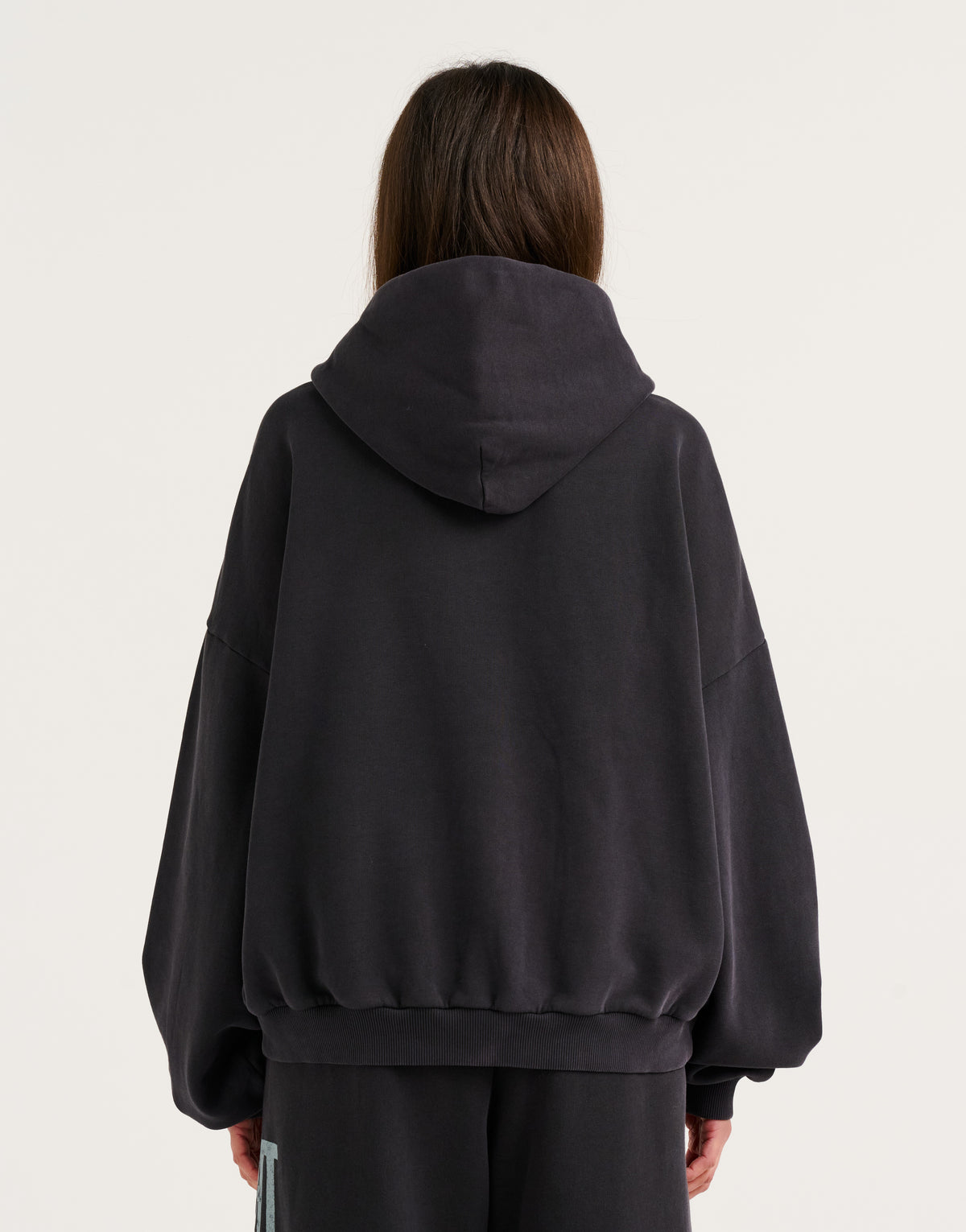 College Combed Fleece Zip-Up Hoodie - Phantom Black